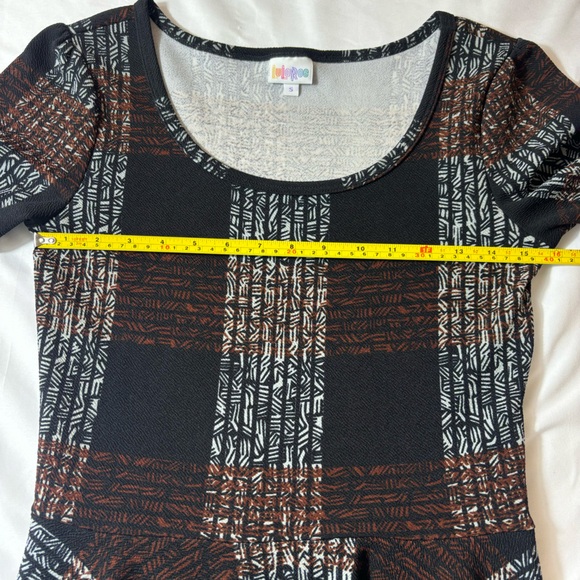 Lularoe A-Line Dress Comfortable Casual Half Sleeve Dress Black Brown Size Small - Picture 8 of 11